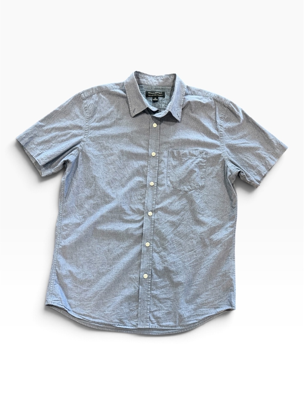 Banana Republic Men's Medium Stretch Soft Wash Standard Fit Short Sleeve Button-